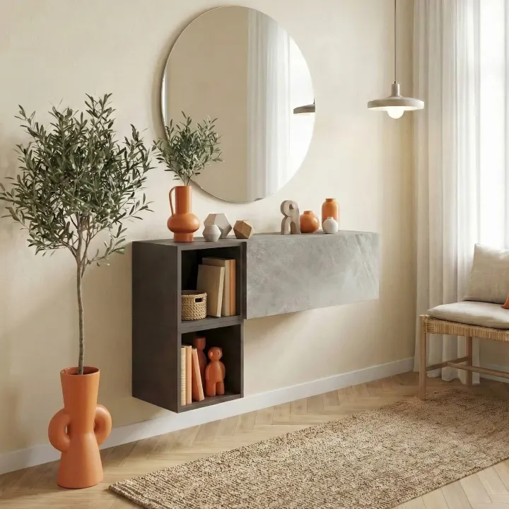 Mobile ingresso sospeso 97x56h cm antracite ossido nero Sunset 1001