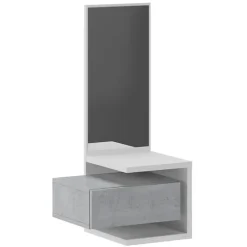 Mobile ingresso sospeso 43x90h cm bianco frassinato e cemento Cliff