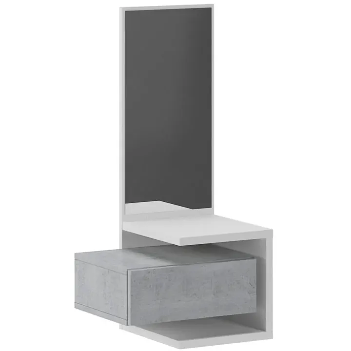 Mobile ingresso sospeso 43x90h cm bianco frassinato e cemento Cliff