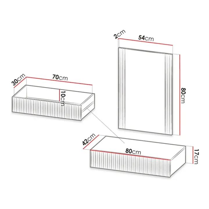Mobile ingresso sospeso 80x97h cm con specchio cannettato quercia Essence