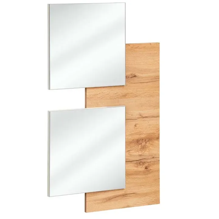 Mobile ingresso sospeso 100x160h cm con specchio rovere bianco Dante 2 Gihome®