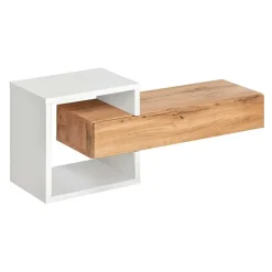 Mobile ingresso sospeso 100x160h cm con specchio rovere bianco Dante 2 Gihome®