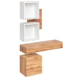 Mobile ingresso sospeso 100x165h cm rovere opaco bianco Dante 3 Gihome®