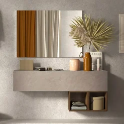 Mobile ingresso 138x88h cm 1 anta 2 cubi tortora rovere Sunset 55