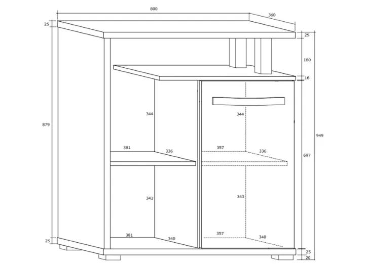Mobile ingresso 80x95h cm bianco opaco nero lucido Lexy