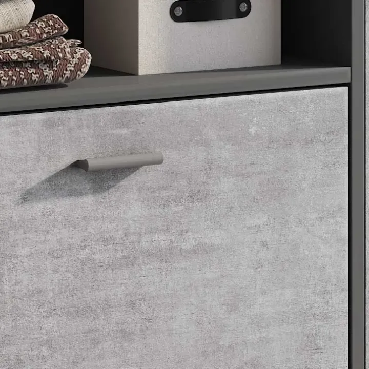 Mobile ingresso 92x94h cm con scarpiera grafite cemento Mars