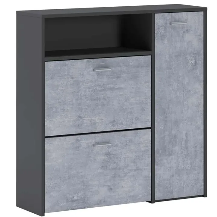 Mobile ingresso 92x94h cm con scarpiera grafite cemento Mars