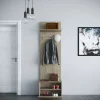 Mobile ingresso 60x190h cm con scarpiera e appendiabiti rovere sonoma scuro London