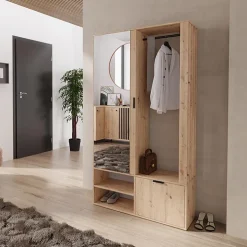 Mobile ingresso 100x190h cm con specchio rovere Umea