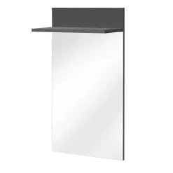 Mobile ingresso 120x203h cm con specchio e appendiabiti rovere rustico antracite stampa a righe California 2 Gihome®