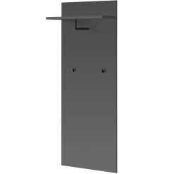 Mobile ingresso 210x203h cm con specchio e appendiabiti rovere rustico antracite stampa a righe California 4 Gihome®