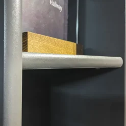 Mobile ingresso 210x203h cm con specchio e appendiabiti rovere rustico antracite stampa a righe California 4 Gihome®