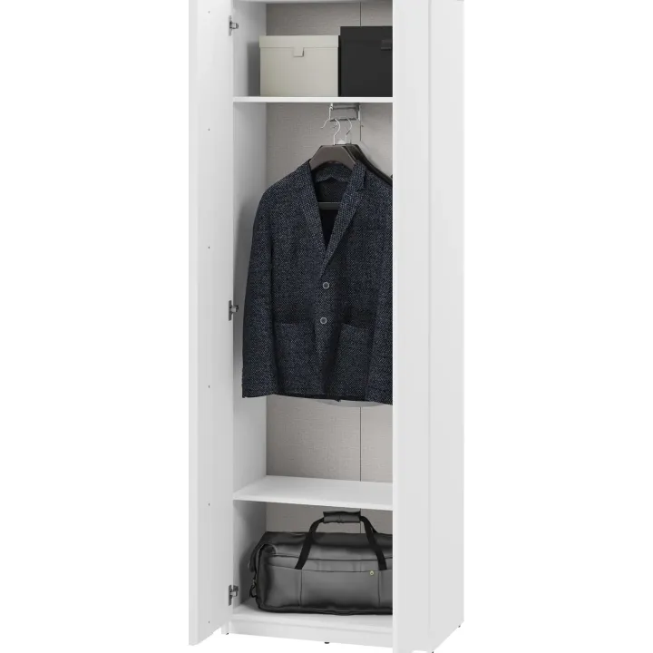 Mobile ingresso 300x200h cm con specchio appendiabiti armadio bianco Accent