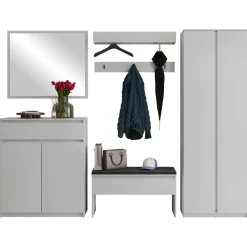 Mobile ingresso 300x200h cm con specchio appendiabiti armadio grigio Accent