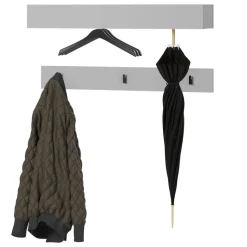 Mobile ingresso 300x200h cm con specchio appendiabiti armadio grigio Accent