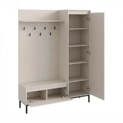 Mobile ingresso 135x180h cm con specchio design cannettato beige cashmere Strike