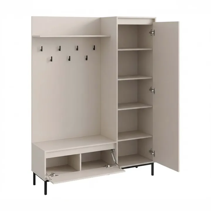 Mobile ingresso 135x180h cm con specchio design cannettato beige cashmere Strike