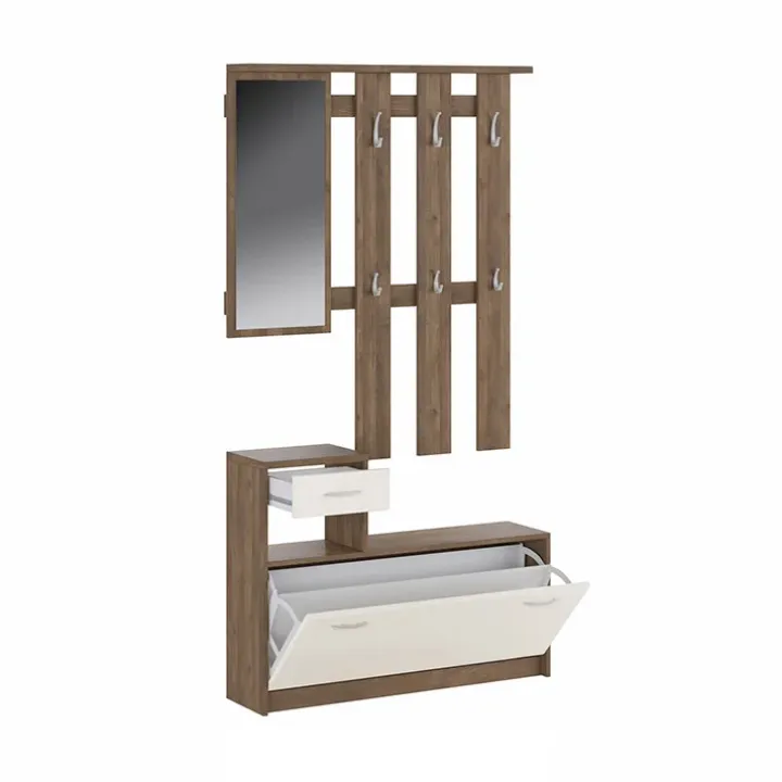 Mobile ingresso 100x190h cm moderno noce bianco spatolato Thomas