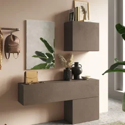 Mobile ingresso 138x170h cm moderno marrone bronzo Sunset 58
