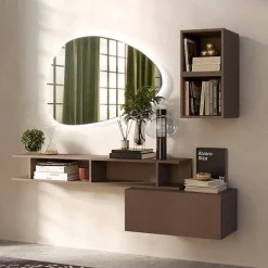 Mobile ingresso 165x140h cm moderno marrone bronzo Sunset 61