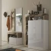 Mobile ingresso 91x173h cm moderno bianco lucido pero Invictus
