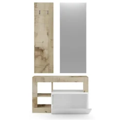 Mobile ingresso 91x173h cm moderno bianco lucido pero Invictus