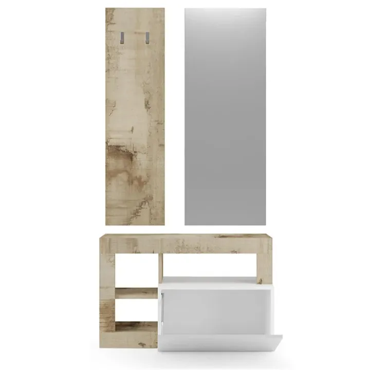 Mobile ingresso 91x173h cm moderno bianco lucido pero Invictus