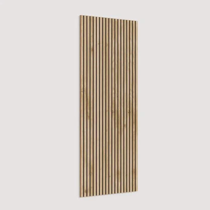 Mobile ingresso 118x180h cm pannello cannettato beige marrone rovere chiaro Sunset Decor 1023