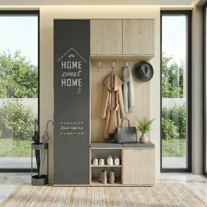 Mobile ingresso 140x220h cm rovere antracite Stoccolma