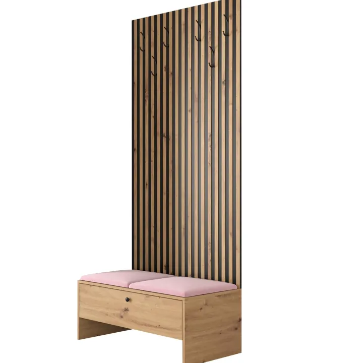 Mobile ingresso 85x206h cm rovere rustico rosa Welly 2