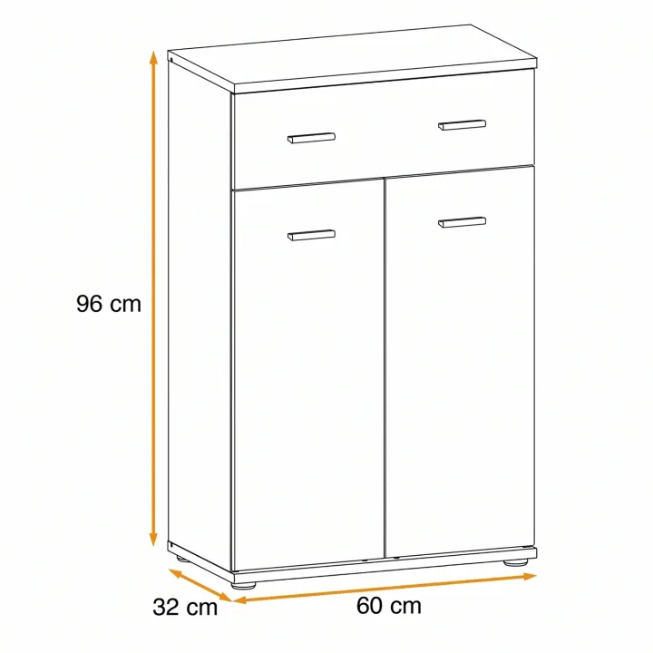 Mobile multiuso ingresso 60x96h cm rovere sonoma California Gihome®
