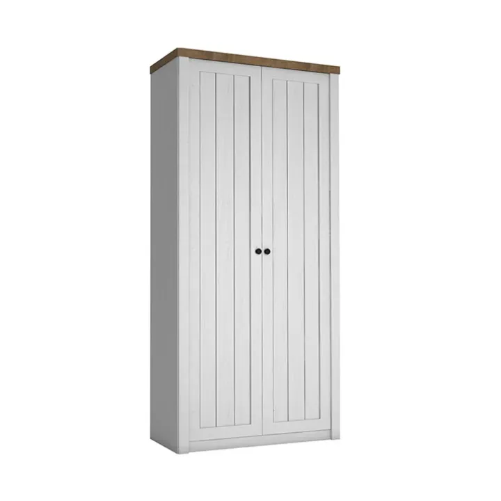 Mobile multiuso 90x198h cm 2 ante bianco frassinato rovere Provenza