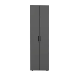 Mobile multiuso 49x178h cm moderno ufficio 2 ante 5 ripiani antracite Arkiva
