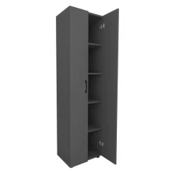 Mobile multiuso 49x178h cm moderno ufficio 2 ante 5 ripiani antracite Arkiva