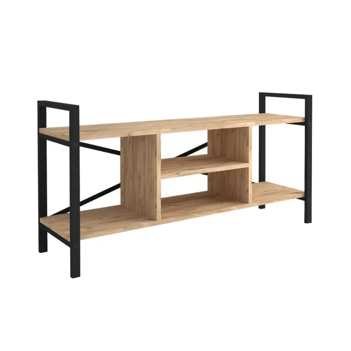 Mobile porta tv moderno 120x61h cm industrial metallo rovere rustico Loft