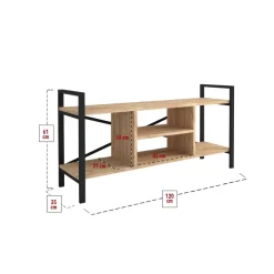 Mobile porta tv moderno 120x61h cm industrial metallo rovere rustico Loft