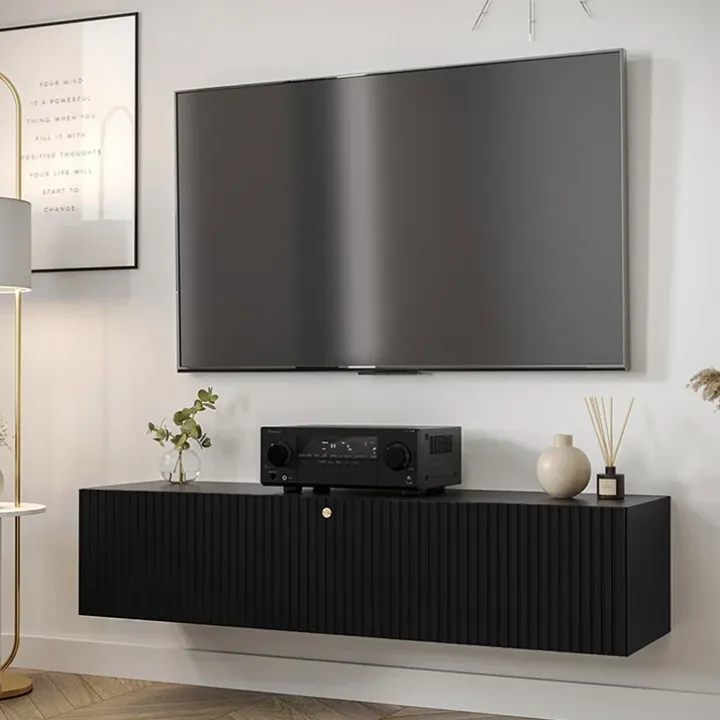 Mobile porta TV sospeso 150x34h cm 1 anta nero Kiruna 4