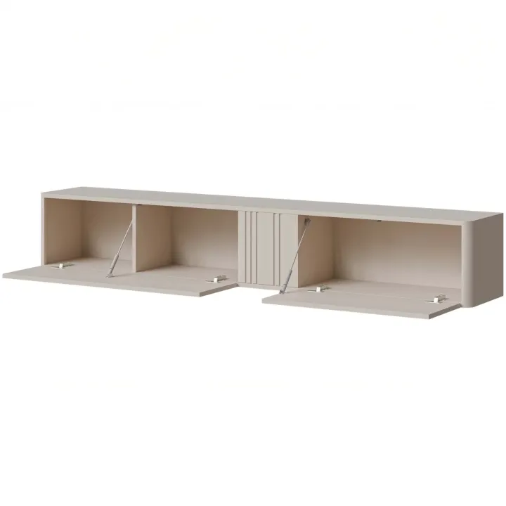 Mobile porta TV sospeso 190x30h cm 2 ante a ribalta beige cashmere Bellagio