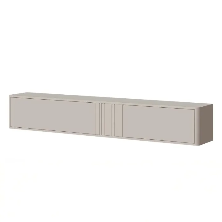 Mobile porta TV sospeso 190x30h cm 2 ante a ribalta beige cashmere Bellagio
