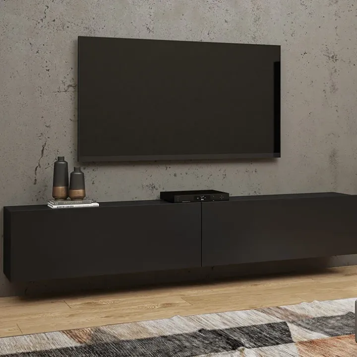 Mobile porta TV sospeso 180x35h cm nero Fusion