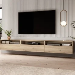 Mobile porta TV sospeso 270x42h cm rovere Emotion Gihome®