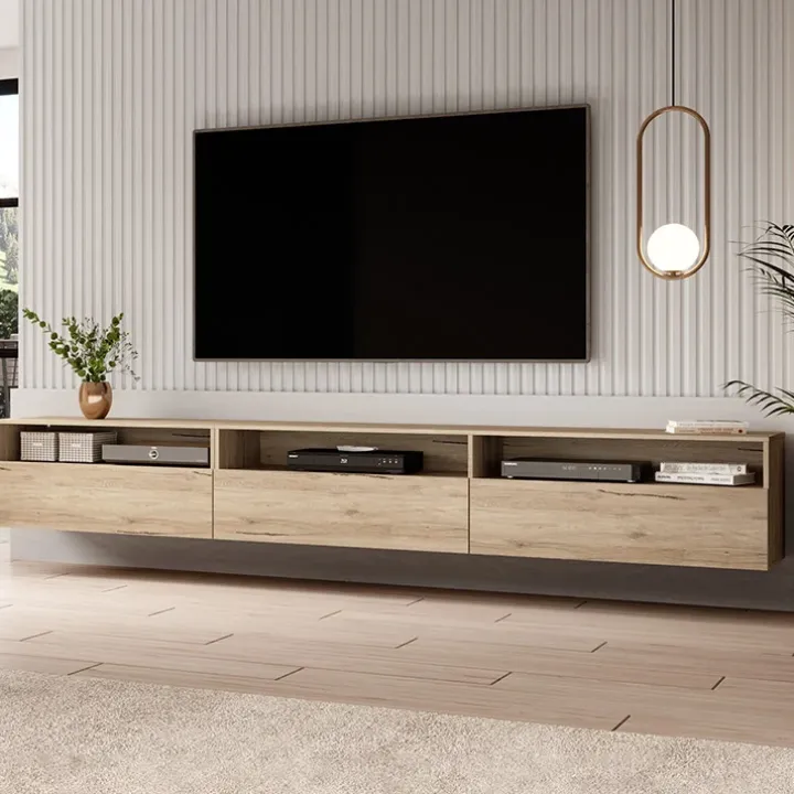 Mobile porta TV sospeso 270x42h cm rovere Emotion Gihome®