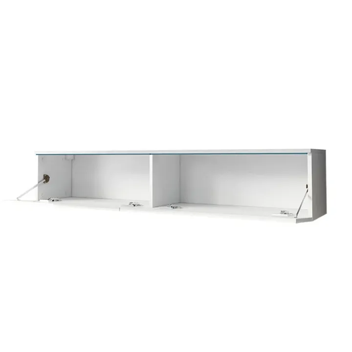 Mobile porta TV sospeso 140x30h cm soggiorno bianco lucido Silvia