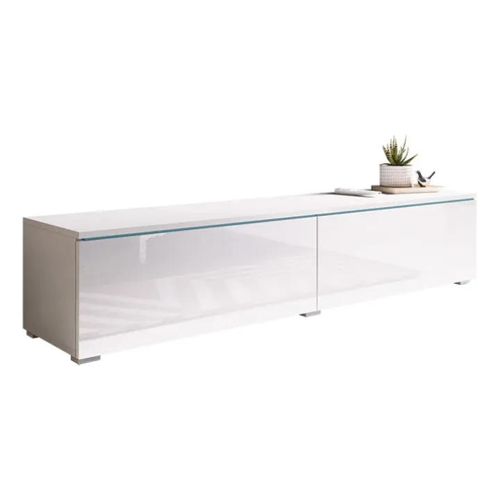 Mobile porta TV sospeso 140x30h cm soggiorno bianco lucido Silvia
