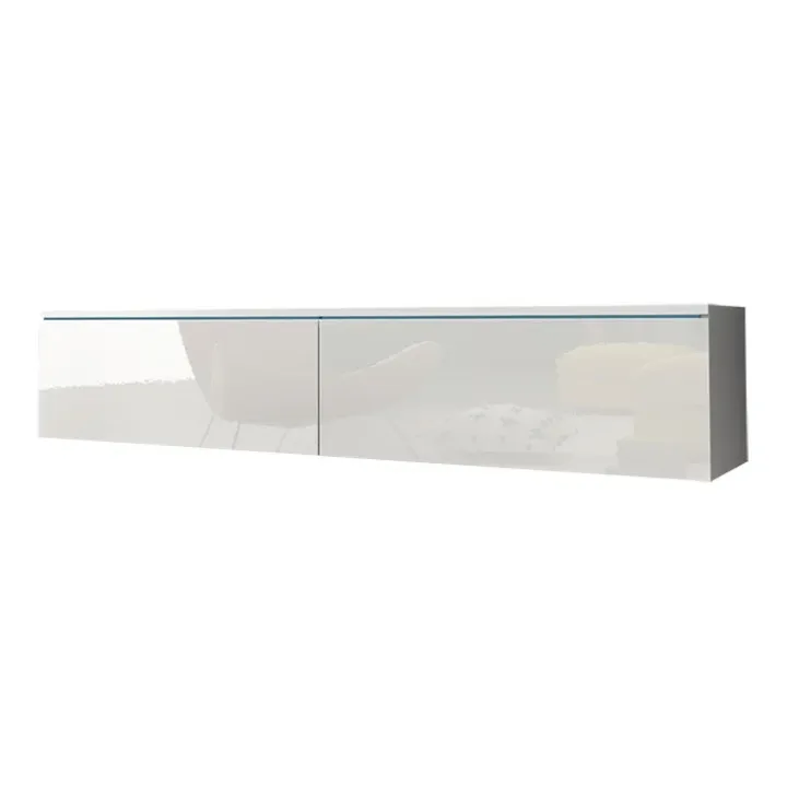 Mobile porta TV sospeso 140x30h cm soggiorno bianco lucido Silvia