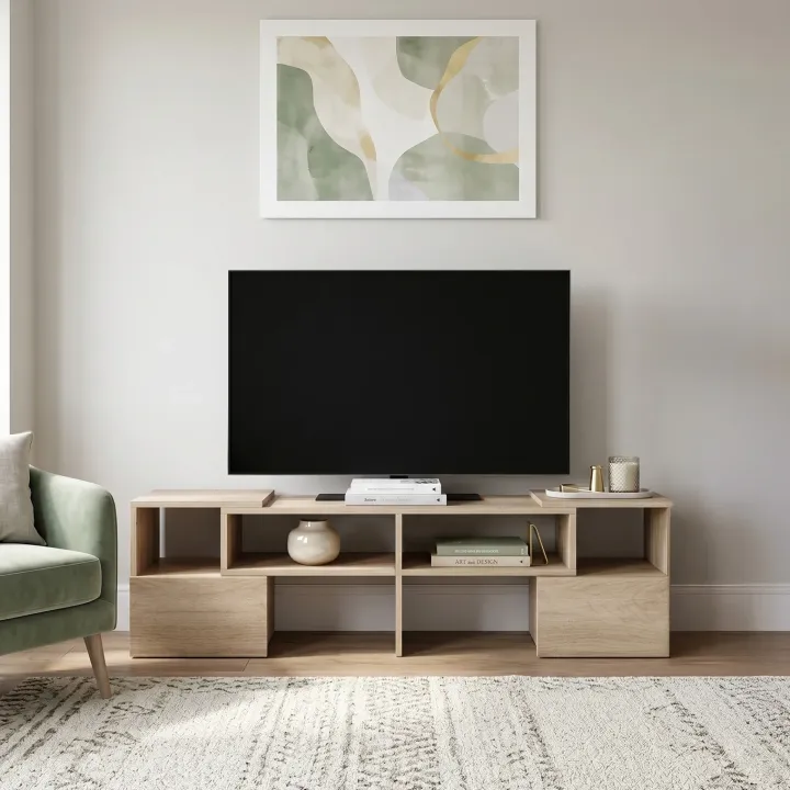 Mobile porta TV trasformabile 148x40h cm con estremità mobili rovere Billy