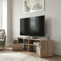 Mobile porta TV trasformabile 148x40h cm con estremità mobili rovere Billy