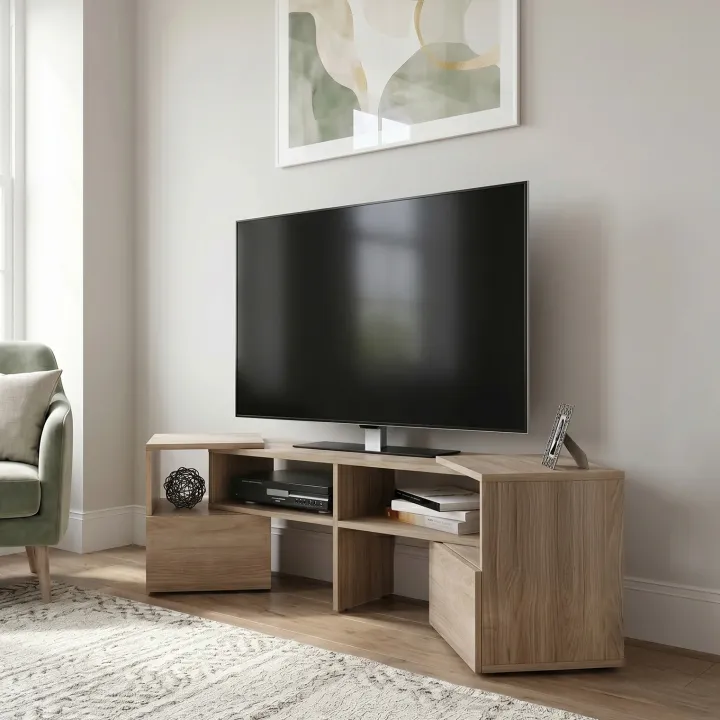 Mobile porta TV trasformabile 148x40h cm con estremità mobili rovere Billy