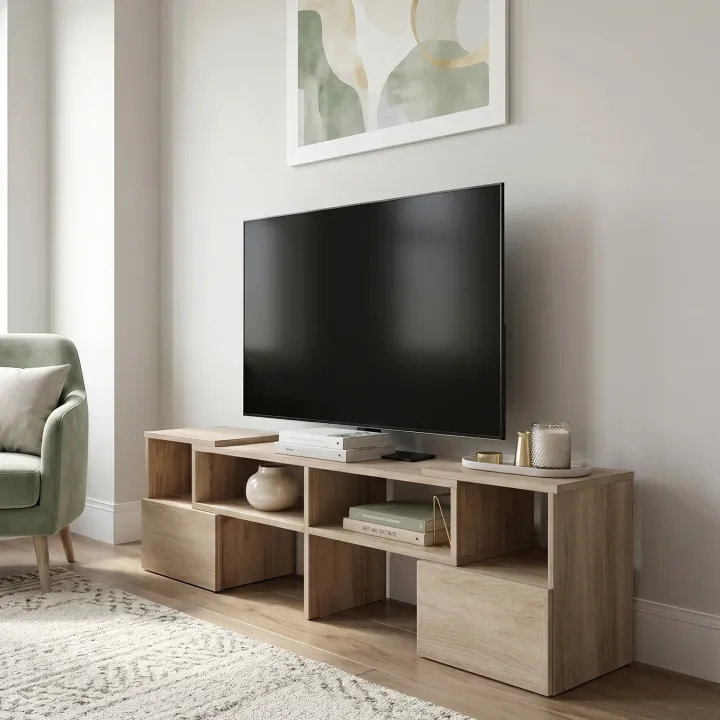 Mobile porta TV trasformabile 148x40h cm con estremità mobili rovere Billy