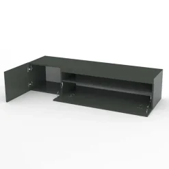 Mobile porta TV 155x37h cm 1 anta antracite laccato lucido Light Small Gihome®